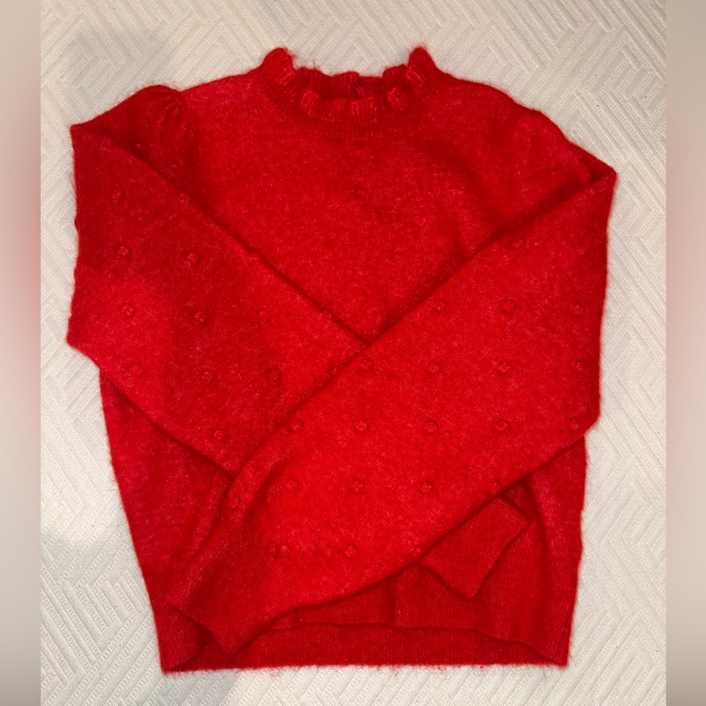 & Other Stories Bobble Sleeve Sweater in Red